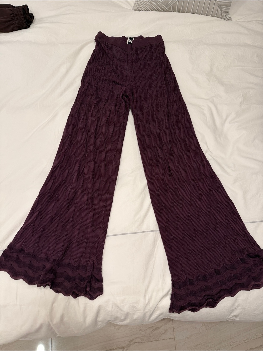 Missoni Plum Ribbed Knit Skirt